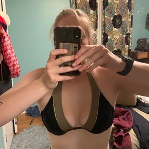 Venus black+brown bikini top